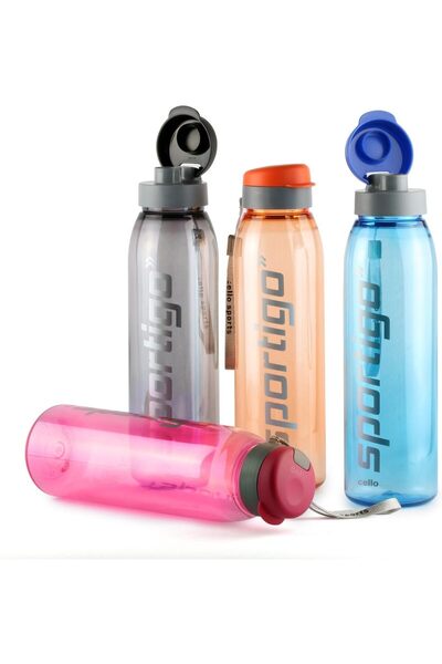 CELLO مجموعة زجاجات مياه بلاستيكية | مقاومة للكسر والتسرب | آمنة للاستخدام في...