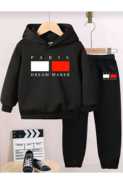 Kids Paris Printed Boys' Winter Top and Bottom Set