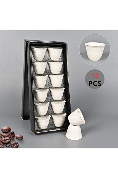 Generic Luxury Golden Ceramic Coffee Cup Set - 12 Pieces