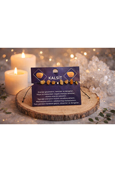 seymenbıçakçılık Calcite Natural Stone Bracelet |   Handmade Energy Stone Bra...