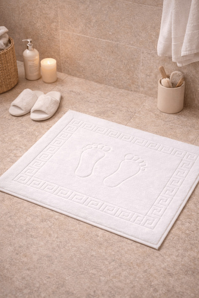 Noctis Nest Beyaz Ayak Havlusu Otel Banyo %100 Pamuk Yüksek Su Emici Duş ve L...