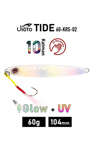 JIGTO Jig, Zoka, Suni Yem, Glow UV Metal Jig, 60Gr 10cm Tide 60