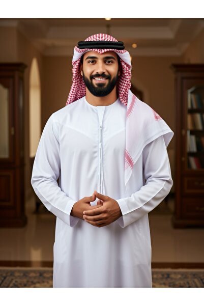 Influence Germany Men’s white Thobe, emirati style Kandoura