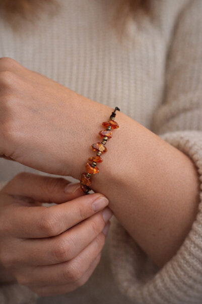 seymenbıçakçılık Natural Agate Stone Bracelet – Handmade Adjustable String Lu...