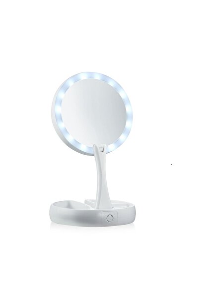 KlaussTech Φωτιζόμενος καθρέφτης μακιγιάζ, μεγέθυνση 10x, ρυθμιζόμενος, εύκολ...