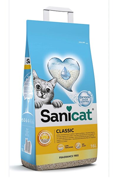 Sanicat Classic cat litter, 16 liters, fragrance-free.
