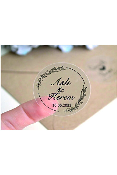 sticker KİŞİYE ÖZEL KINA-NİŞAN-SÖZ-NİKAH-DÜĞÜN ETİKETİ ÖZEL KESİM SİYAH ŞEFFA...