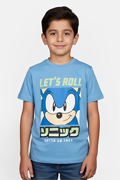 Sonic Kids Boy Graphic Print Short Sleeve T-Shirt, Blue