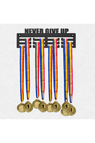 OEM Medal holder NEVER GIVE UP 25x8cm, plastic, black