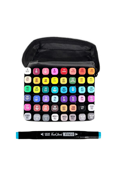 Art Tone 🎨 Bez Çantalı Touch Bool Marker Seti – 48’li Set