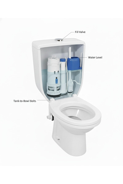 KANA Toilet Flush Valve & Fill Valve Set | Universal Fit | Easy Installation