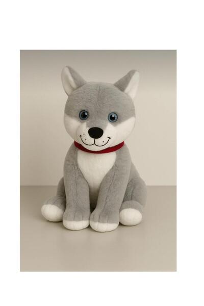 fenomen Peluş Tasmalı Kurt Köpek 60 cm - Sevimli & Yumuşak