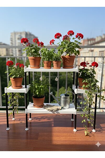 Lider Tunç TUNİVA NİVA Modern Basamaklı Saksılık Dekoratif Çiçeklik Ve Balkon...