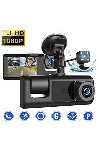Gemaxx 1080P Dash Cam Full Hd Araç içi Kamera Ön Arka ve İç Kayıt 3 Kamera Ge...