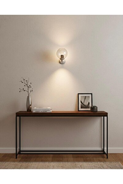 BİAVİZE Grey Chrome Modern Chandelier with Transparent Glass