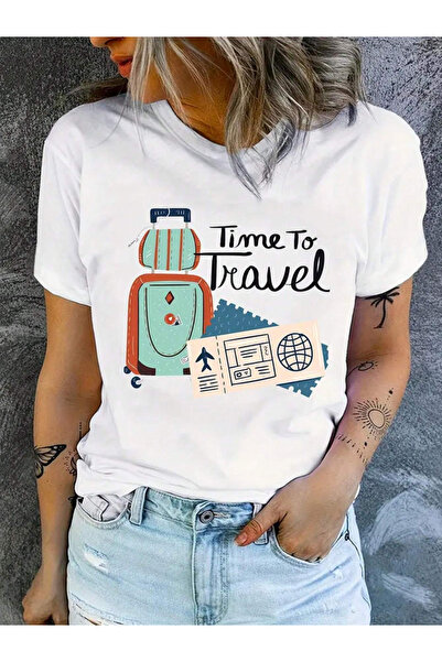 one button Tricou unisex Time To Travel, cu design cu desene animate și detal...