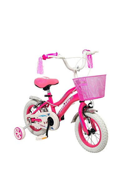 Serraro 12 jant bisiklet beyaz tekerli ve demir sepet kız çocuk bisikleti des...