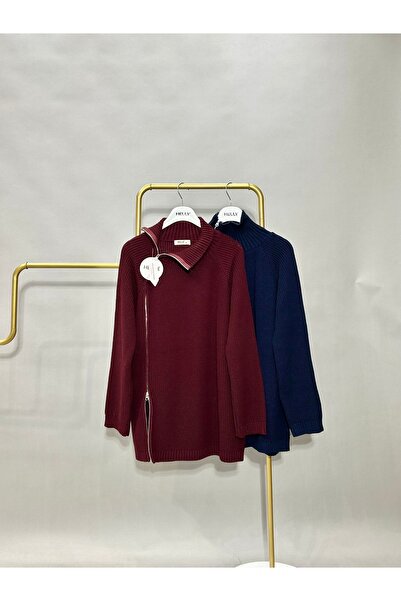 Butik Zipped Knitwear Sweater Navy Blue