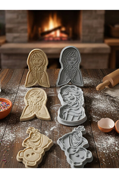 tekmation Frozen Frozen Anna, Elsa, Olaf Cookie Cutters Set of 3, Elsa Cookie...