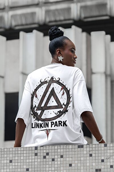 SEVBANO تي شيرت بتصميم لينكين بارك مطبوع للجنسين قصة فضفاضة فرقة موسيقية