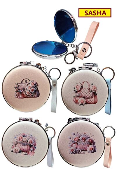 SASHA Small Round Handheld Makeup Mirror