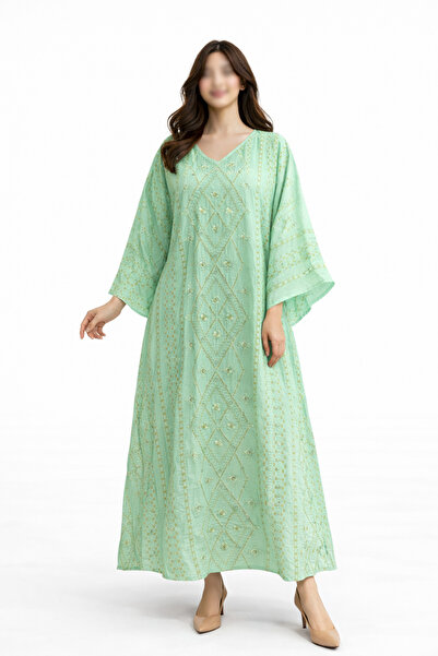 THOGUE Kuwaiti butterfly jalabiya with fine thread embroidery, free size