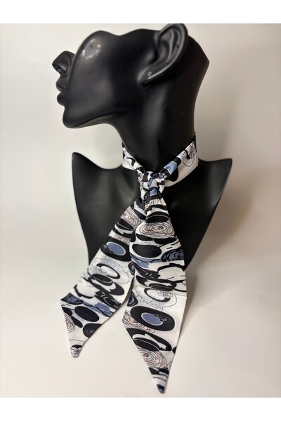 BHR AKSESUAR Patterned Thin Scarf, Ribbon (6X85 cm)