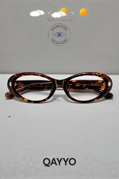 QAYYO Accessories نظارات تابارت ليوبارد كلاسيكية ريترو شعبية ذات ضوء أزرق واق...