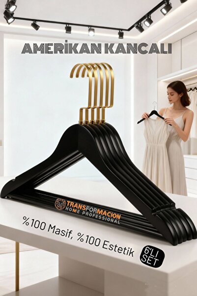 Transformacion Umerașe din lemn Las Vegas - Set de 6, Organizator de garderob...