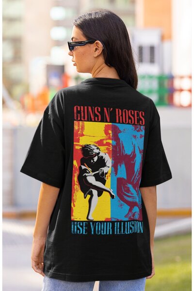 SEVBANO تي شيرت Guns N' Roses Use Your Illusion مطبوع عليه مطبوع تي شيرت للجن...