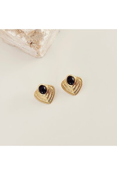 Vesce Atelier Onyx Black Ethnic Embossed Earrings