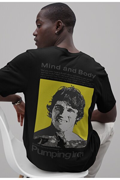 SEVBANO Μπλουζάκι Arnold Pumping Iron Bodybuilder με στάμπα στην πλάτη, Unise...