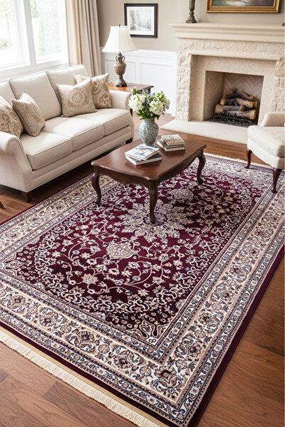 MELARİS HALI İpek Belkız Salon Halısı Oturma Odası Halısı 6m² Klasik Çerçevel...