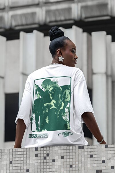 SEVBANO Σχεδιασμός Justin Bieber με στάμπα στην πλάτη, Unisex Oversize T-shir...