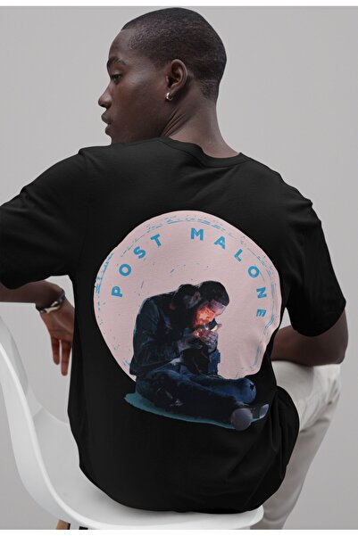 SEVBANO Μπλουζάκι Unisex Oversize με στάμπα Post Malone Rapper στην πλάτη