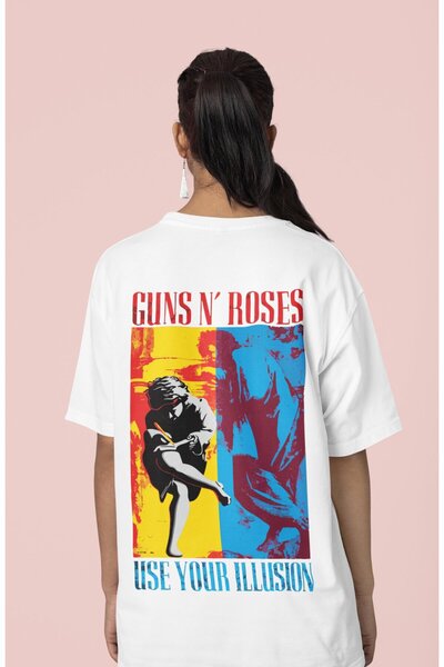 SEVBANO تي شيرت Guns N' Roses Use Your Illusion مطبوع عليه مطبوع تي شيرت للجن...