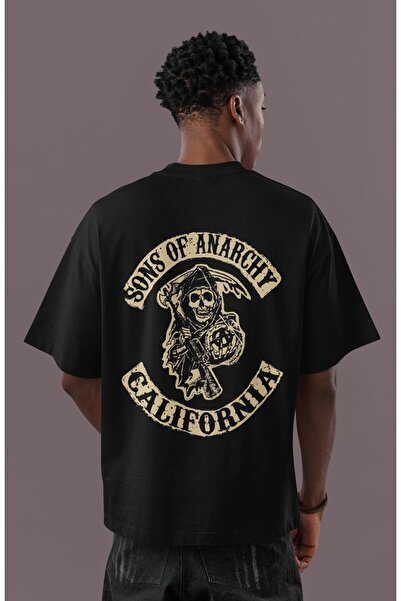 SEVBANO Sons Of Anarchy California Sırt Baskılı Unisex Oversize Dizi Tişört