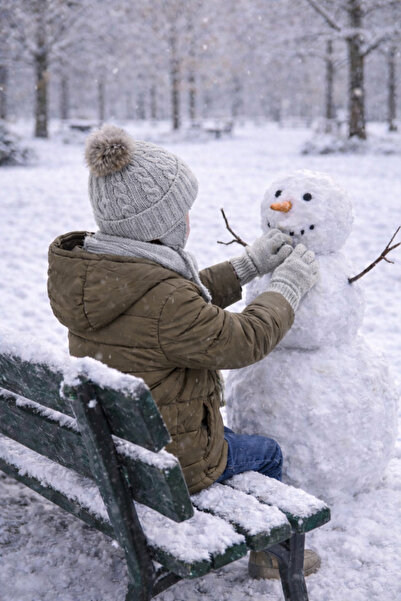 Monkabox 4-8 Years Old Stone Color Boy's Scarf Beanie Gloves Set