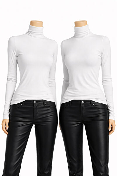 belpa Women's White 2-Piece Long Sleeve Bodysuit