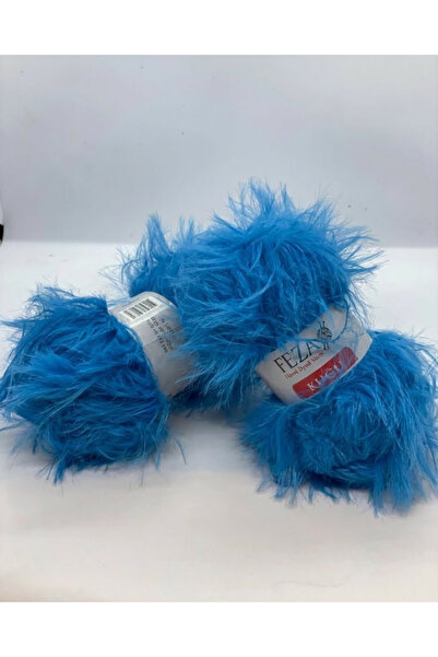 Feza Swan Feather Plush Knitting Yarn Set of 3 – Soft, Voluminous, Suitable f...