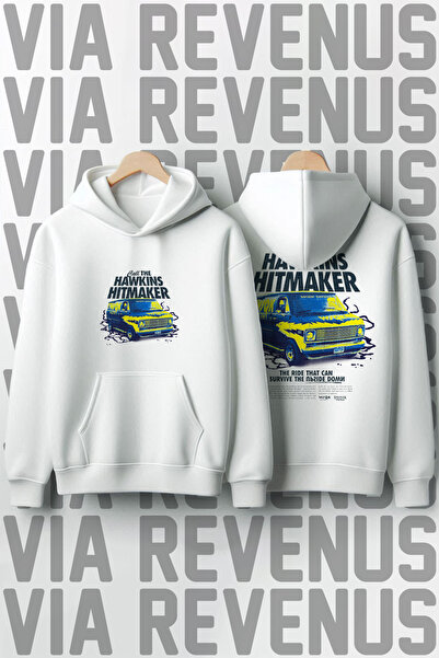 Vordevia Stranger Things Hawkins Hitmaker Printed Unisex Oversized Hooded Swe...