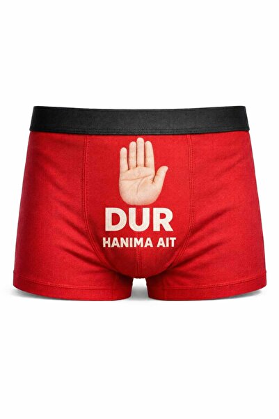 Onudabunuda Baskılı Erkek Boxer Dur Hanıma Ait Kırmızı