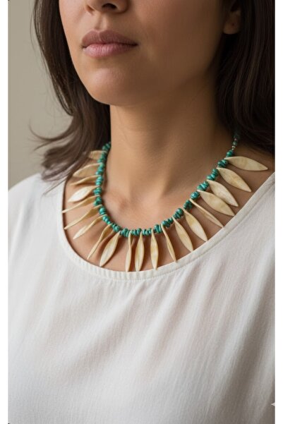 LO ADORO Natural Stone Look Sea Pendant Trend Necklace for Vacation