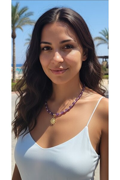 LO ADORO Natural Stone Look Sea Pendant Trend Necklace for Vacation