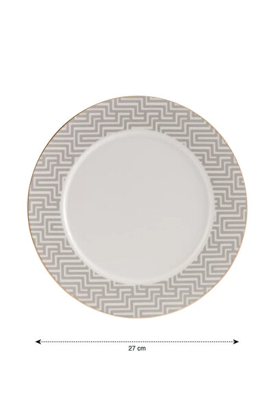 LC Waikiki Çizgi Desenli Porselen Tabak 27 cm