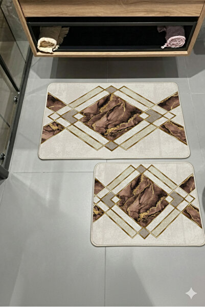 MyDecoRoom مجموعة سجادة حمام مزخرفة مضادة للحساسية وقابلة للغسل في الغسالة وم...