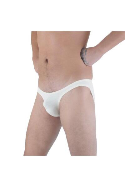 Hafif Giyim Erkek Beyaz Fantezi Giyim Slip HF291145