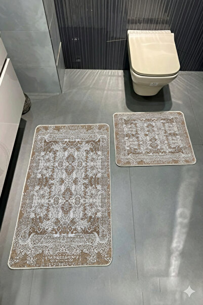 MyDecoRoom مجموعة سجادة حمام مزخرفة مضادة للحساسية وقابلة للغسل في الغسالة وم...