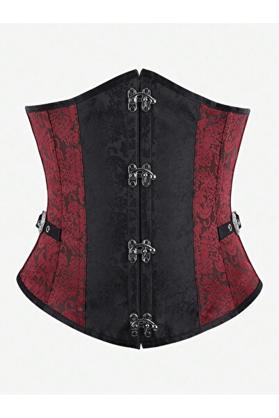 Wenyi Vintage Gotik Punk Korse Büstiyer, Punk Tarzı Bel Şekillendirici Kemerli