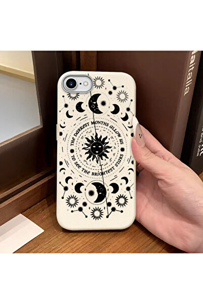 Hontinga iPhone 7/8/Se 2020 2022 Compatible Phone Case Leather Texture Anti F...